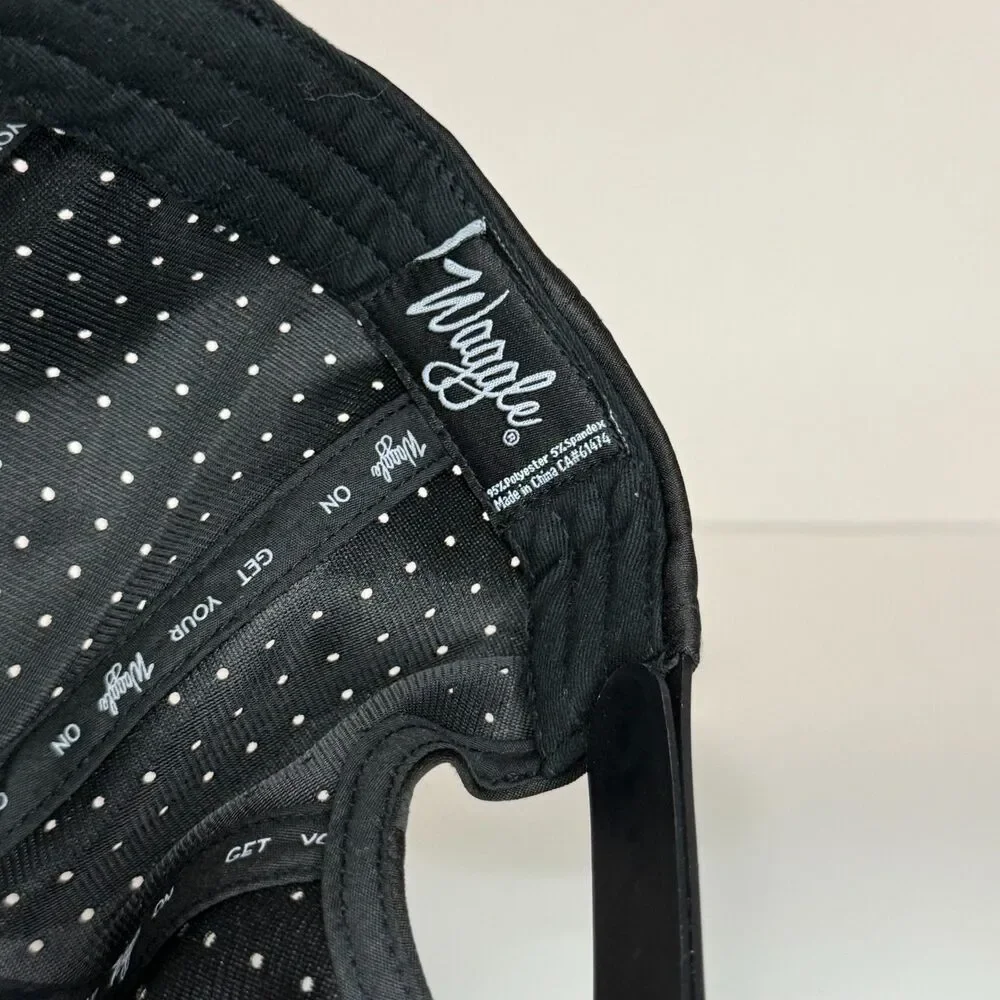 Waggle Moon Shot OG Snapback Hat Black Golf Astronaut Logo Adjustable Cap